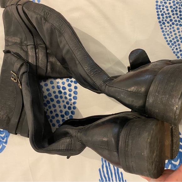 Miz Mooz Womens Kellen tall pull on black leather boots size 11 - Picture 5 of 12